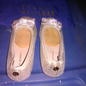 Stuart Weitzman- FANNIE JEWEL GOLD Textile BALLET